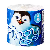 Бумага туалетная Pingy 1шт 3-х слойная 30м белая Гросс 