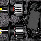  Автолампа диод H7 PX26d 12/24V  25W 2500Лм SKYWAY вентилятор+драйвер ПРОТОН А4 6000К Белая коробка комп.2шт 