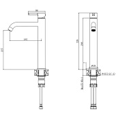 Смеситель для раковины высокий Vessel 35мм черный VSL25B Voda Смеситель для раковины высокий Vessel 35мм черный VSL25B Voda