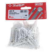 Дюбель-хомут для плоского кабеля Зубр ДХ-П, 8мм, уп.100 шт, нейлон Дюбель-хомут для плоского кабеля Зубр ДХ-П, 8мм, уп.100 шт, нейлон