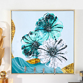 Ключница Хризантемы, 29х1,8х29 см, 9398114 Ключница Хризантемы, 29х1,8х29 см, 9398114