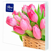  Салфетки бумажные Pero Prestige Нежный цвет 3 слоя 33х33 20 штук Арт.506 