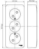  Розетка 3-м ОП BLANCA  б/з изол. пласт. ясень SchE BLNRA000315 