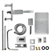 Душевая стойка с тропическим душем поворотный излив латунь хром Fabia 9675 Душевая стойка с тропическим душем поворотный излив латунь хром Fabia 9675