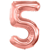 Шар воздушный фольгированный Цифра 5 81см розовое золото Шар воздушный фольгированный Цифра 5 81см розовое золото