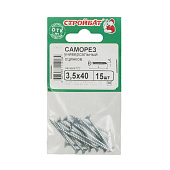 Саморезы универсальные оцинкованные ШУц 3,5х40мм, потайная голова, 15шт Саморезы универсальные оцинкованные ШУц 3,5х40мм, потайная голова, 15шт