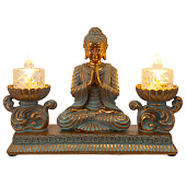  Фигурка декоративная "Будда"с 2-мя LED свечами , L21,5 W7,5 H14,5 см 