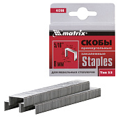 Скобы для степлера тип 53, 8мм, 1000шт, закаленные, Matrix Скобы для степлера тип 53, 8мм, 1000шт, закаленные, Matrix