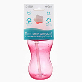 Поильник с силиконовой трубочкой, 340 мл., Розовый 10792859 Поильник с силиконовой трубочкой, 340 мл., Розовый 10792859