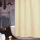  Штора для ванной Жаккард полиэстер 180х200см 12 колец с утяжелителем бежевый /104238 Zenfort 