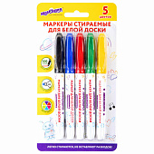 Маркеры стираемые для белой доски 5цв ЮНЛАНДИЯ COLORWAY, 3 мм, 152099