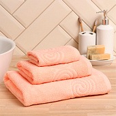 Полотенце 50х90 махровое Love Life Border цвет персиковый, 100% хлопок, 380 гр/м2 Полотенце 50х90 махровое Love Life Border цвет персиковый, 100% хлопок, 380 гр/м2