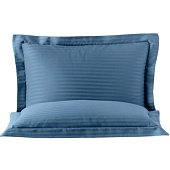 Комплект постельного белья Mariya DeLuxe, евро, сатин-страйп, наволочки 50х70 см, синий Комплект постельного белья Mariya DeLuxe, евро, сатин-страйп, наволочки 50х70 см, синий