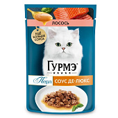 Влажный корм GOURMET ПЕРЛ для кошек СоусДеЛюкс Лосось 75г Влажный корм GOURMET ПЕРЛ для кошек СоусДеЛюкс Лосось 75г
