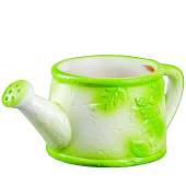  Фигурное кашпо «Лейка» 8х18х10см бело-зеленое 7353346 