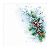  Салфетки Pero Prestig 3-х сл 33х33 НГ Синий иней 20шт Арт.4276 