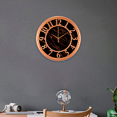 Часы настенные Рубин "Миллениум", из металла, d=30,5 см, белое золото+чёрный, 3132-001 Часы настенные Рубин "Миллениум", из металла, d=30,5 см, белое золото+чёрный, 3132-001