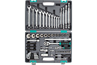 Набор инструментов, 88 предм., 1/2", 1/4", CrV, пластиковый кейс, Stels 14109
