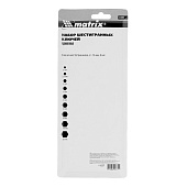 Набор ключей имбусовых HEX Matrix, 2,0–12 мм, CrV, 9 шт, оксидированные, удлиненные Набор ключей имбусовых HEX Matrix, 2,0–12 мм, CrV, 9 шт, оксидированные, удлиненные