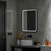  Зеркало с LED подсветкой Enjoy Black Led с сенсором 600х800 Континент 