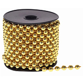  Бусы декоративные - шары, 4 м, пластик, золото 267256 