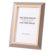  Фоторамка 10х15 пластик Бело-серая с золотой полосой 15х132х18 10705062 