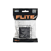 Выключатель встраиваемый 2 клавиши, цвет черный, IEK FLITE