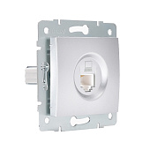  Розетка компьютерная встраиваемая RJ45 UTP cat 5e, цвет серебро, Lezard Карина 