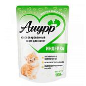  Влажный корм для котят Амурр 100 гр желе индейка 