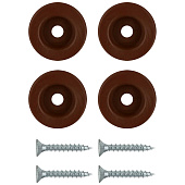  Накладка пластиковая для мебельных ножек D24мм H7мм коричневая, 4 шт 