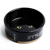  Миска керамическая Черный кот, 300 мл, 12,5 х 4,5 см, черно-оранжевая, 2324210 