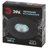  Светильник точечный встраиваемый алюм.черный KL83 BK MR16/GU5.3 Б0054345 /Эра 