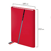 Ежедневник недатированный А5 145х213мм BRAUBERG Vogue, под кожу, магнитный клапан 160л красный116225 Ежедневник недатированный А5 145х213мм BRAUBERG Vogue, под кожу, магнитный клапан 160л красный116225