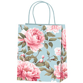  Пакет подарочный «Flower hugs», blue-pink (21х25.5х10) 