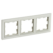 Рамка для розеток и выключателей, 3 поста, цвет бежевый, IEK BRITE Рамка для розеток и выключателей, 3 поста, цвет бежевый, IEK BRITE