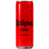 Газированный напиток Добрый кола без сахара 0,33л ж/б