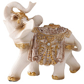  Сувенир полистоун Белый слон в попоне с золотом микс 12х6х12 см 9934432 