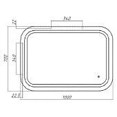  Зеркало с LED подсветкой Elis 100 white Sansa SEe1045Z Домино 
