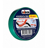  Изолента 15ммх20м, 130 мкн, зеленая, UNIBOB 