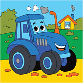 Набор для творчества Холст с красками 15х15см по номерам веселый трактор Набор для творчества Холст с красками 15х15см по номерам веселый трактор