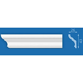  Плинтус потолочный экструд 2м 05015Е 26х43х50 бел д/натяжн потолка / Формат 