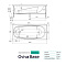  Ванна акриловая Base 160х70х40 без каркаса Oviva 