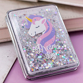 Зеркало-шейкер раскладное "Sparkles unicorn", white (8х6 см) Зеркало-шейкер раскладное "Sparkles unicorn", white (8х6 см)