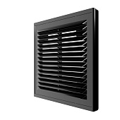 Решетка вентиляционная черная 210х210 сетка 2121Р Black