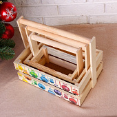 Набор кашпо Новогодний №3 3 в 1, натуральный 4406444 Набор кашпо Новогодний №3 3 в 1, натуральный 4406444