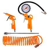 Набор пневмоинструмента (пистолеты для продувки, накачки шин, спиральный шланг, насадка-удлинитель) Вихрь НП-4 Набор пневмоинструмента (пистолеты для продувки, накачки шин, спиральный шланг, насадка-удлинитель) Вихрь НП-4