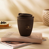 Стакан для кофе с крышкой SL Home, 250 мл, 9,5х9,5х12,5 см, коричневый 9951494 Стакан для кофе с крышкой SL Home, 250 мл, 9,5х9,5х12,5 см, коричневый 9951494