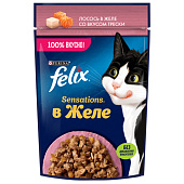 Влажный корм FELIX Sensations GiJ Лосос, Треска 75г