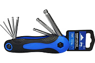 Набор ключей имбусовых складных шестигранных Vertextools 1,5-8мм, CrV, 8шт Набор ключей имбусовых складных шестигранных Vertextools 1,5-8мм, CrV, 8шт