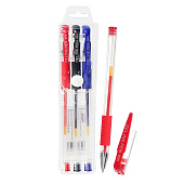  Набор гелевых ручек 3цв с резиновыми держателями, в блистере 1512097 